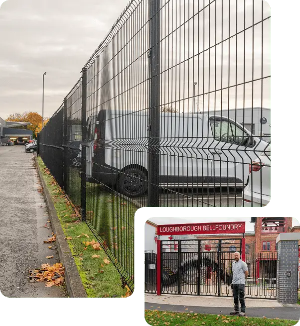 Installation of a security fence completed for a commercial property with secure locked gates