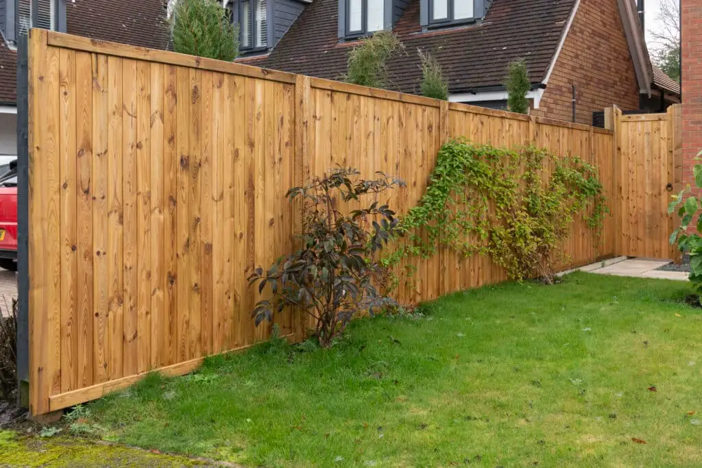 Domestic fencing installed at a residential property in Loughborough for privacy and security