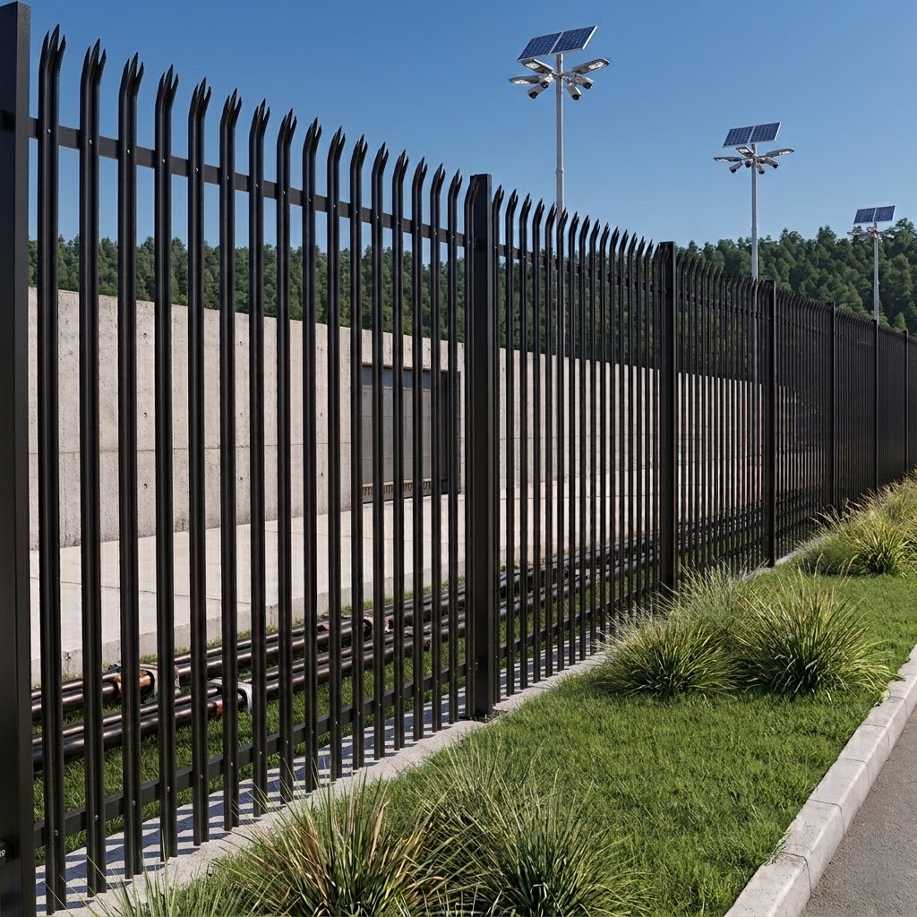 palisade fencing providing secure perimeter protection