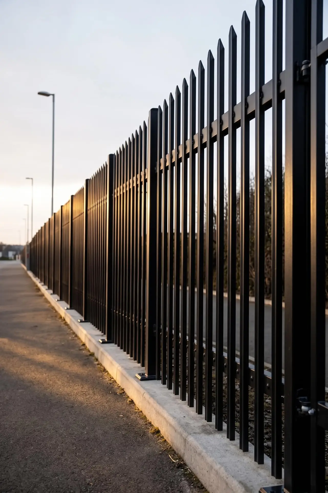 Palisade fencing providing secure perimeter protection